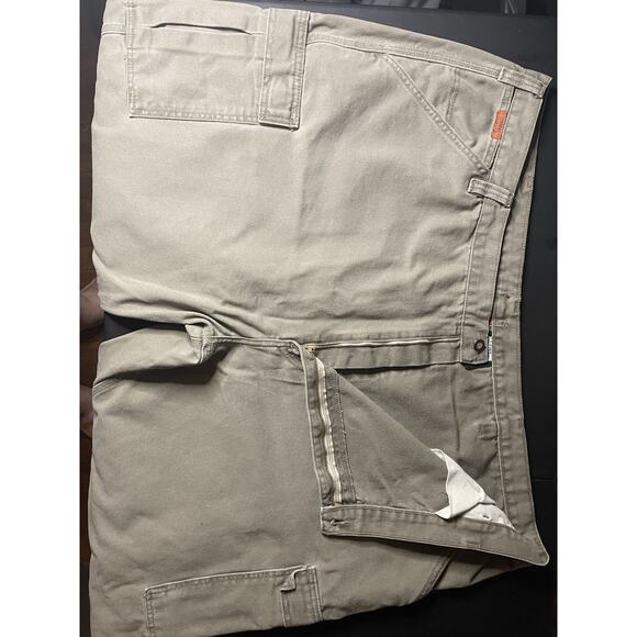 VTG Big Men’s Jeep Teflon HT Carpenter Jeans Khaki 52x32 - Picture 2 of 8